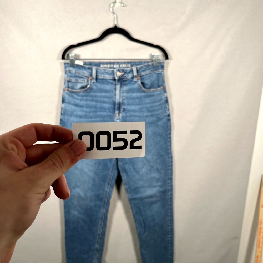 American Eagle Outfitters Jeans Men 32 Blue Denim Light Wash Stretch Tapered Leg - Picture 8 of 8